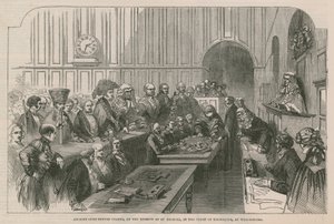 Antigua costumbre cívica de tenencia, en el espejo de San Miguel, en la Corte de la Hacienda, en Westminster de English School