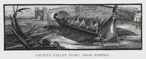 Antigua pelea en la galería, de Pompeya (grabado) de English School