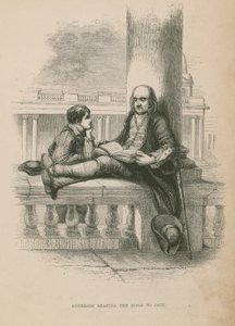 Anderson leyendo la Biblia a Jack; ilustración de Poor Jack por Frederick Marryat