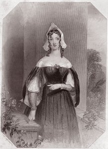 Anne Page (Las alegres comadres de Windsor) en - “Galería de mujeres de Shakespeare, colección de cuarenta y cinco retratos serios de los primeros artistas de Londres, enriquecidos con notas críticas y literarias” ca. 1838 - de “Galería de mujeres de Shake