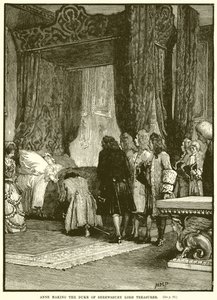 Ana nombrando al Duque de Shrewsbury Lord Tesorero