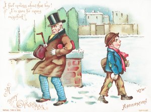 ¡Anticipación! ¡Hombre sintiéndose amenazado! Tarjeta de Navidad de English School