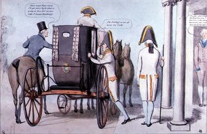 Anticipación o la visita de la Reina Sarah a Bushy, pub. 1830 de English School