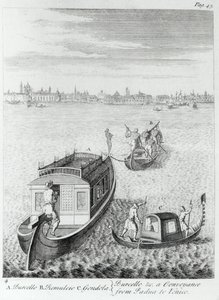 Aproximándose a Venecia por Agua desde Padua, de Algunas Observaciones Hechas al Viajar por Francia, Italia, etc. en los Años 1720-22 por Edward Wright, publicado en 1730