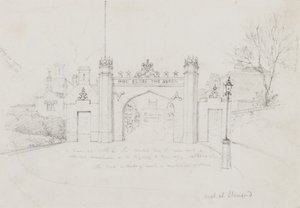 Arco en Stamford, erigido para dar la bienvenida a la Reina Victoria y al Príncipe Alberto en ruta a Burghley House de English School