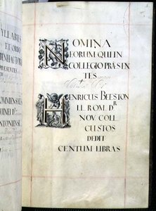 Archivo 3693 fol.4 Página de un Libro de Benefactores del New College, Oxford