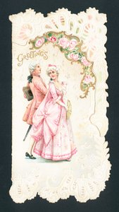 Pareja aristocrática, tarjeta de Navidad