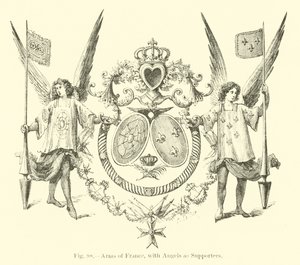 Armas de Francia, con Ángeles como Soportes