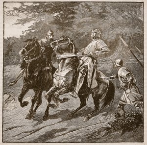 Arresto del Rey Ricardo, ilustración de Cassells Illustrated History of England de English School