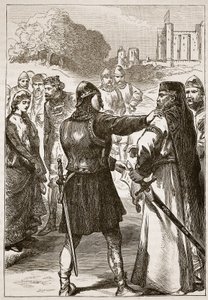 Arresto del Duque de Gloucester, ilustración de Cassells Illustrated History of England de English School