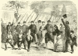 Llegada a París de prisioneros prusianos después de la batalla antes de Bagneux, octubre de 1870 de English School