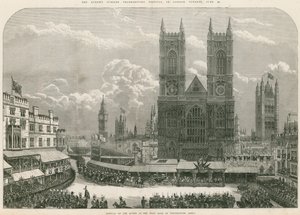 Llegada de la Reina Victoria a la puerta oeste de la Abadía de Westminster