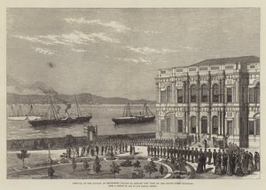 Llegada del sultán al Palacio de Beglerbeg para devolver la visita del Gran Duque Nicolás