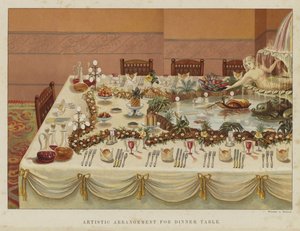 Arreglo artístico para mesa de cena