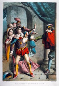 Asesinato del Príncipe de Orange (litografía en color) de English School