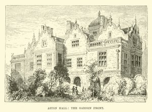 Aston Hall, el frente del jardín de English School