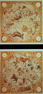 Calendario astrológico, signos del zodíaco, c.1660 (grabado a mano)