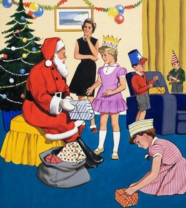En una fiesta de Navidad de English School