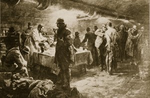 Trabajando en un puesto de ayuda en un sótano bajo un fuerte de Verdún, 1914-19