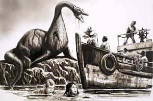 Ataque de un reptil prehistórico