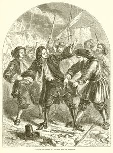 Ataque a James II en la Isla de Sheppey de English School