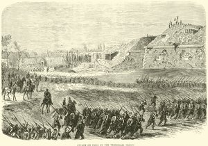 Ataque a París por las tropas de Versalles, marzo 1871 de English School