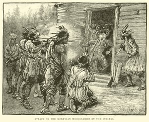 Ataque a los misioneros moravos por los indios de English School