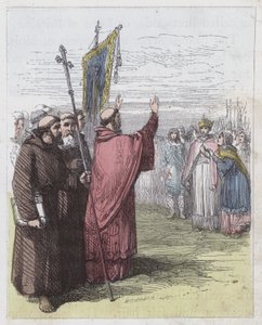 Agustín predicando ante Ethelbert de English School