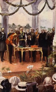 Commonwealth Australiana, Firma del Acta de Federación (litografía en color)