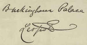 Autógrafo del Duque de Albany