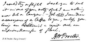 B. W. Procter, (Barry Cornwall) de English School