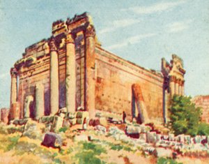Baalbek, Templo de Baco (litografía en color) de English School