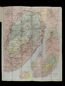 Mapa a gran escala de Bacon del Estado Libre de Orange Transvaal y Natal con extensión al sur hasta Port Elizabeth, Sudáfrica