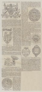 Insignias y lemas de los Príncipes de Gales (grabado) de English School