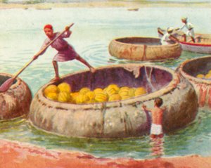 Bagdad, Gufah en el Tigris (litografía en color)