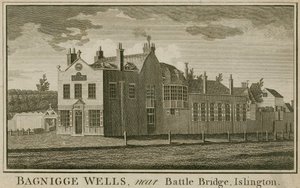 Bagnigge Wells, cerca de Battle Bridge, Islington, Londres