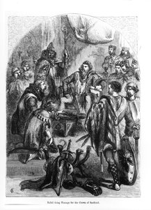 Baliol (1249-1315) rindiendo homenaje por la corona de Escocia de English School