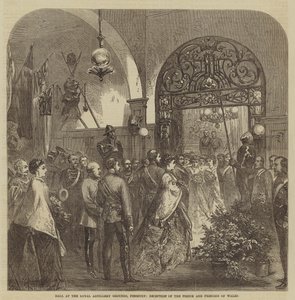 Baile en los terrenos de la Artillería Real, Finsbury, recepción del Príncipe y la Princesa de Gales (grabado)