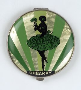 Compacto de polvo de bailarina, hecho por Dubarry, 1920-30
