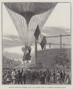 Ascenso en Globo de los Señores Jovis y Mallet desde las Obras de Gas de La Villette, París de English School