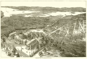Vista en Globo de Washington, mayo de 1861 de English School
