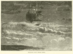 Correo en globo desde París, octubre de 1870 de English School