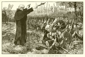 Bannockburn: El abad de Inchaffray bendiciendo a los escoceses antes de la batalla de English School