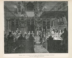 Banquete ofrecido al rey Carlos II, 30 de mayo de 1660, por los Estados de Holanda de English School