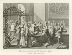 Bautismo según la Iglesia de Roma, siglo XVIII de English School