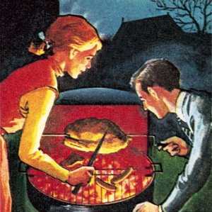 Barbacoa en el jardín