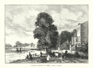 Barnes Terrace en 1823 (grabado) de English School