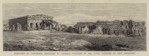 Cuarteles en Cawnpore, defendidos por el General Wheeler en 1857, hasta quedar en esta condición de English School