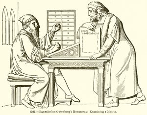 Bajo Relieve en el Monumento de Gutenberg: Examinando una Matriz