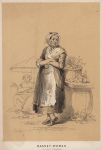 Mujer con canasta de Covent Garden de English School